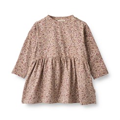 Wheat jersey dress Sessa - Grey rose flowers